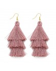 3 warstwowe artystyczne z frędzlami luksusowe modne kolczyki z frędzlem Boho indyjska biżuteria kolczyki Boho valentine kolczyki