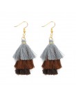 3 warstwowe artystyczne z frędzlami luksusowe modne kolczyki z frędzlem Boho indyjska biżuteria kolczyki Boho valentine kolczyki