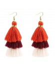 3 warstwowe artystyczne z frędzlami luksusowe modne kolczyki z frędzlem Boho indyjska biżuteria kolczyki Boho valentine kolczyki