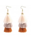 3 warstwowe artystyczne z frędzlami luksusowe modne kolczyki z frędzlem Boho indyjska biżuteria kolczyki Boho valentine kolczyki