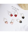 Koreański Sweety piękny styl spadek kolczyki skóra syntetyczna kolorowe serce pendientes mujer moda
