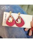 X & P geometryczne drewno spadek kolczyki dla kobiet moda koreański Vintage komunikat metalowy mały trójkąt dynda kolczyk biżute