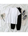 Dwuczęściowy zestaw damski młodzieżowy krótki crop top długie spodnie modny elegancki nowoczesny