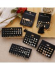 EN 12 Pairs Flower kolczyki damskie zestaw Pearl Crystal stadniny kolczyki Boho geometryczne Tassel kolczyki dla kobiet 2020 biż