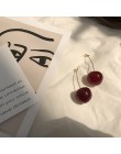 MENGJIQIAO 2019 nowa japonia koreański Cherry Shaped spadek kolczyki dla kobiet słodkie dziewczyny śliczne Brincos Line Pendient