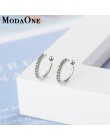 ModaOne proste Earcuff gustowne cyrkon nausznice dla kobiet 925 Sterling Silver biżuteria z nausznikami dla dziewczyny pendiente