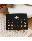 EN 12 Pairs Flower kolczyki damskie zestaw Pearl Crystal stadniny kolczyki Boho geometryczne Tassel kolczyki dla kobiet 2020 biż