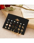 EN 12 Pairs Flower kolczyki damskie zestaw Pearl Crystal stadniny kolczyki Boho geometryczne Tassel kolczyki dla kobiet 2020 biż