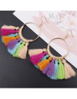 TJP 2019 etniczne czeski biały Tassel kolczyki długie liny frędzle sektora bawełny wypadania Dangle kolczyki dla kobiet moda biż