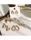 MENGJIQIAO New Vintage nieregularne koło matowy Metal złoty kolor stadniny kolczyki dla kobiet moda geometryczne wakacje biżuter