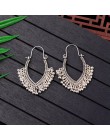 TopHanqi Indian Jhumka biżuteria w stylu Vintage Bell Tassel kolczyk Boho antyczne etniczne srebrny spadek wiszące kolczyki dla 