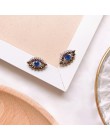 Wzór europejski Vintage kształt oka stadniny kolczyki dla kobiet moda osobowość Rhinestone Oorbellen Femme modne kolczyki biżute