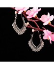 TopHanqi Indian Jhumka biżuteria w stylu Vintage Bell Tassel kolczyk Boho antyczne etniczne srebrny spadek wiszące kolczyki dla 