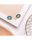 Wzór europejski Vintage kształt oka stadniny kolczyki dla kobiet moda osobowość Rhinestone Oorbellen Femme modne kolczyki biżute
