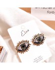 Wzór europejski Vintage kształt oka stadniny kolczyki dla kobiet moda osobowość Rhinestone Oorbellen Femme modne kolczyki biżute