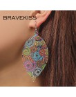 BRAVEKISS Vintage kształt liścia spadek kolczyki dla kobiet Boho wydrążona biżuteria Trendy koreański kolczyk 2019 nowy BPE1401