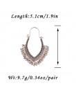 TopHanqi Indian Jhumka biżuteria w stylu Vintage Bell Tassel kolczyk Boho antyczne etniczne srebrny spadek wiszące kolczyki dla 
