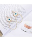 2020 Street Style Eye kolczyk akcesoria moda złoty kolor geometryczna pętla Pearl emalia Evil Eye kreatywne kolczyki dla kobiet