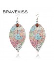 BRAVEKISS Vintage kształt liścia spadek kolczyki dla kobiet Boho wydrążona biżuteria Trendy koreański kolczyk 2019 nowy BPE1401