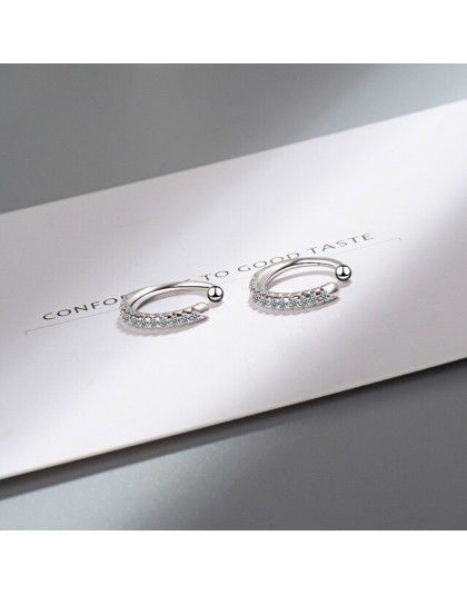 ModaOne proste Earcuff gustowne cyrkon nausznice dla kobiet 925 Sterling Silver biżuteria z nausznikami dla dziewczyny pendiente