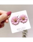 Koreański styl śliczne metalowe kolczyki sztyfty z kwiatem dla kobiet dziewczyna moda duży słodki kolczyk Femme Brinco biżuteria