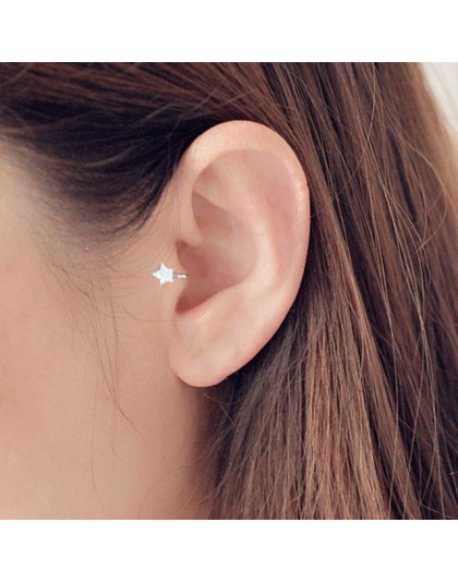 Nowy śliczne koreański styl AAA Cezch cyrkon mała gwiazda Non klips kolczyk Ear Cuff kolczyk tragus 2018 Femme Bijoux Brincos