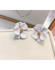 Koreański styl śliczne metalowe kolczyki sztyfty z kwiatem dla kobiet dziewczyna moda duży słodki kolczyk Femme Brinco biżuteria