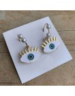2020 Street Style Eye kolczyk akcesoria moda złoty kolor geometryczna pętla Pearl emalia Evil Eye kreatywne kolczyki dla kobiet