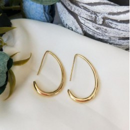 HUANZHI 2019 Half Crescent Chic minimalistyczny klasyczny stop elegancki Hoop kolczyki dla kobiet dziewczyna Wedding Party biżut