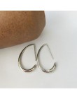 HUANZHI 2019 Half Crescent Chic minimalistyczny klasyczny stop elegancki Hoop kolczyki dla kobiet dziewczyna Wedding Party biżut