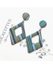Nowe zwisają duże okrągłe kolczyki dla kobiet moda Handmade kwadratowe geometryczne kolczyki 2019 oświadczenie spadek kolczyki