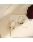 HUANZHI 2019 Half Crescent Chic minimalistyczny klasyczny stop elegancki Hoop kolczyki dla kobiet dziewczyna Wedding Party biżut