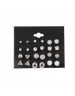 EN 12 Pairs Flower kolczyki damskie zestaw Pearl Crystal stadniny kolczyki Boho geometryczne Tassel kolczyki dla kobiet 2020 biż