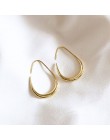 HUANZHI 2019 Half Crescent Chic minimalistyczny klasyczny stop elegancki Hoop kolczyki dla kobiet dziewczyna Wedding Party biżut