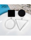 X & P geometryczne drewno spadek kolczyki dla kobiet moda koreański Vintage komunikat metalowy mały trójkąt dynda kolczyk biżute