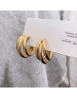 MENGJIQIAO New Vintage nieregularne koło matowy Metal złoty kolor stadniny kolczyki dla kobiet moda geometryczne wakacje biżuter