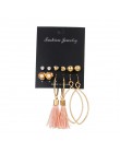 EN 12 Pairs Flower kolczyki damskie zestaw Pearl Crystal stadniny kolczyki Boho geometryczne Tassel kolczyki dla kobiet 2020 biż