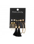 EN 12 Pairs Flower kolczyki damskie zestaw Pearl Crystal stadniny kolczyki Boho geometryczne Tassel kolczyki dla kobiet 2020 biż