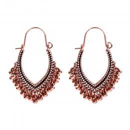TopHanqi Indian Jhumka biżuteria w stylu Vintage Bell Tassel kolczyk Boho antyczne etniczne srebrny spadek wiszące kolczyki dla 