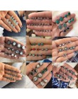 Yobest Vintage geometryczny zestaw kolczyków dla kobiet dziewczyn 2019 moda koralik kamień kwiat małe kolczyki biżuteria
