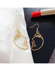 Carvejewl Girls wielokrotny wybór kolczyki Retro stop metali moda sztuka abstrakcyjna Hollow Out twarz dynda kolczyk dla kobiet 