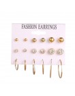 EN 12 Pairs Flower kolczyki damskie zestaw Pearl Crystal stadniny kolczyki Boho geometryczne Tassel kolczyki dla kobiet 2020 biż