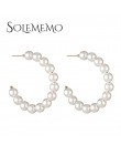 Solememo 2019 nowe duże koło okrągłe spadek kolczyki dla kobiet imitacja perły kolczyk biżuteria Bijoux prezenty hurtownie E5478