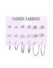 EN 12 Pairs Flower kolczyki damskie zestaw Pearl Crystal stadniny kolczyki Boho geometryczne Tassel kolczyki dla kobiet 2020 biż