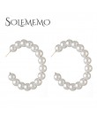 Solememo 2019 nowe duże koło okrągłe spadek kolczyki dla kobiet imitacja perły kolczyk biżuteria Bijoux prezenty hurtownie E5478