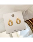 MENGJIQIAO New Vintage nieregularne koło matowy Metal złoty kolor stadniny kolczyki dla kobiet moda geometryczne wakacje biżuter
