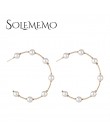 Solememo 2019 nowe duże koło okrągłe spadek kolczyki dla kobiet imitacja perły kolczyk biżuteria Bijoux prezenty hurtownie E5478
