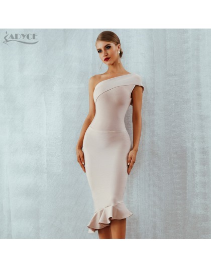 Adyce 2020 nowe letnie kobiety bandaża sukni Vestidos jedno ramię bez rękawów Ruffles sukienka klubowa suknie wieczorowe w stylu