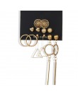 EN 12 Pairs Flower kolczyki damskie zestaw Pearl Crystal stadniny kolczyki Boho geometryczne Tassel kolczyki dla kobiet 2020 biż
