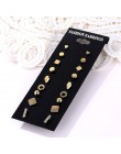 EN 12 Pairs Flower kolczyki damskie zestaw Pearl Crystal stadniny kolczyki Boho geometryczne Tassel kolczyki dla kobiet 2020 biż